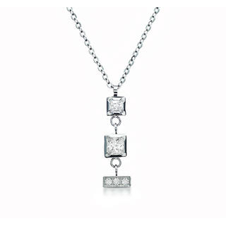 Kenny & co. Vertical Crystals Necklace Silver - One Size