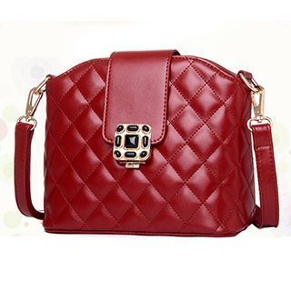 BeiBaoBao Jeweled Quilted Cross Bag