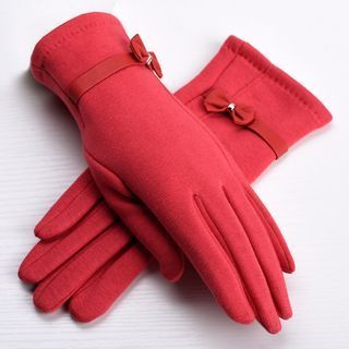 RGLT Scarves Bow-Accent Gloves