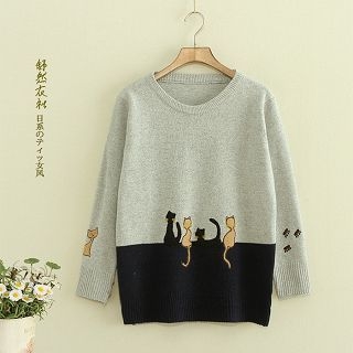 Storyland Applique Cat Sweater
