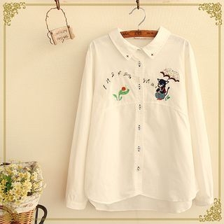 Fairyland Cat Embroidered Shirt