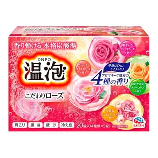 EARTH - ONPO Carbonated Water Luxury Kodawari Rose Bath Salt Tablet 20 pcs