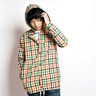 Hooded Long Sleeve Gingham Shirt