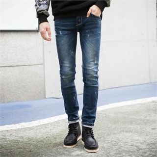 TOMONARI Distressed Slim-Fit Jeans
