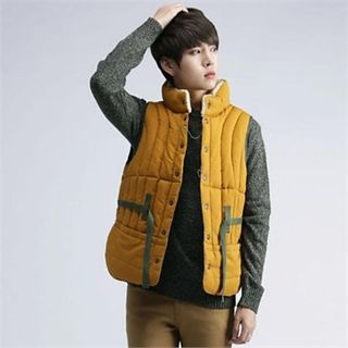 THE COVER Fleece-Lined Color-Block Padding Vest