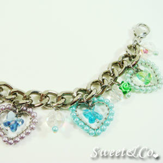 Sweet & Co. Sweet Green Candy Hearts & Butterfly Garden Bracelet