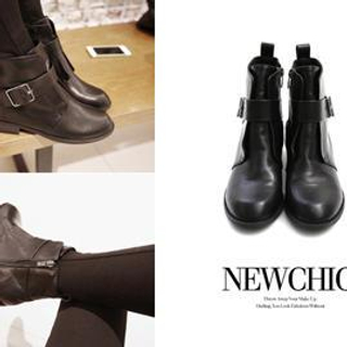 hellopeco Faux-Leather Strap Boots