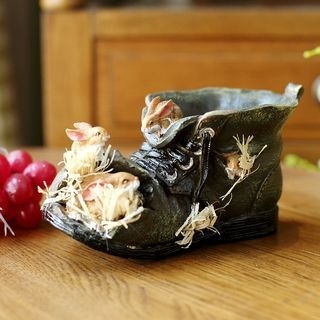 Cottage Dream Resin Squirrel in Boot Ornament
