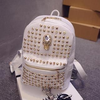 QeQ Faux-Leather Studded Backpack