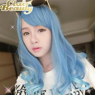 Clair Beauty Long Full Wig - Highlight Wavy Blue Mix Gray - One Size