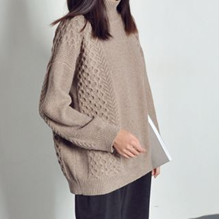 Pony's Tale High Neck Chunky Sweater