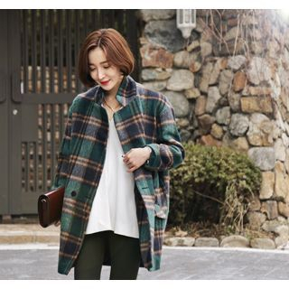 ssongbyssong Double-Breasted Checked Coat