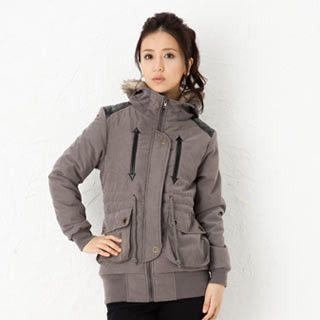 Faux-Fur Trim Hooded Jacket Faux-Fur Trim Hooded Jacket