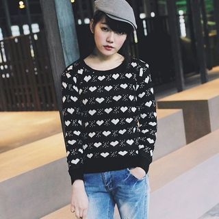 Tokyo Fashion Heart Patterned Sweater