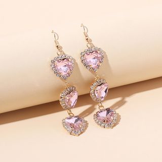 Heart Rhinestone Dangle Earring