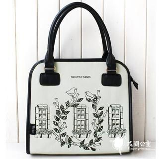 Flower Princess Printed Shoulder Bag Wash Dark Gray - One Size