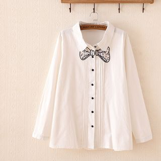 P.E.I. Girl Bow Appliqu  Long-Sleeve Shirt