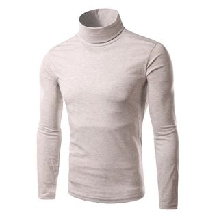 Bay Go Mall Long-Sleeve Stand Collar T-Shirt