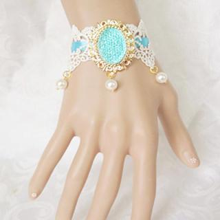 Fit-to-Kill Lace Bride Crystal Bracelet  Blue - One Size