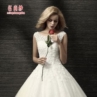 MSSBridal Embellished Sleeveless Ball Gown Wedding Dress