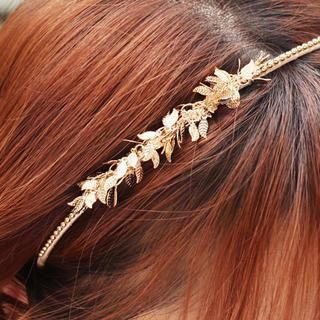 kitsch island Metallic Leaf Hair Band
