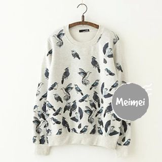 Meimei Bird Print Pullover