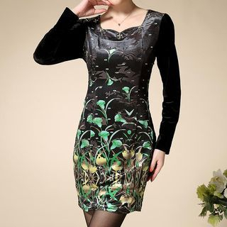 Sayumi Floral Print Panel Sheath Dress