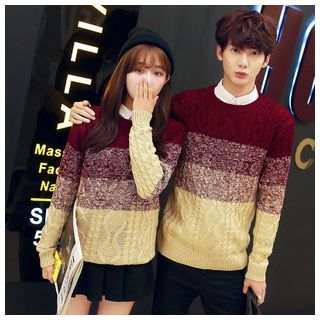 Azure Matching Couple Cable Knit Sweater