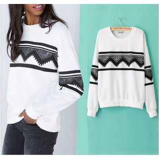 Fashion Street Zigzag Patterned Pullover