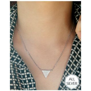 Miss21 Korea Triangle-Pendant Silver Necklace