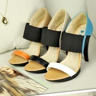 JY Shoes Color-Block Sandal Stilettos