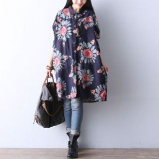 Splashmix Loose-Fit Floral Shirtdress