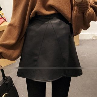 Octavia Faux Leather A-Line Skirt
