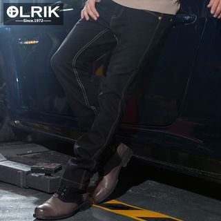 OLRIK Fleece-lined Washed Jeans