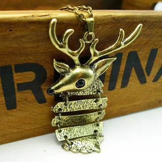 Fit-to-Kill Christmas Deer Long Necklace -Copper Copper - one size