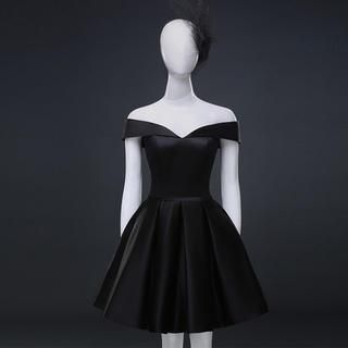 Royal Style Off-shoulder Pleated A Line Cocktail Dress