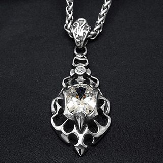 Andante Titanium Steel Rhinestone Necklace