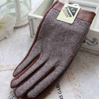 Rose Shop Genuine Leather Panel Fleece-lined Gloves