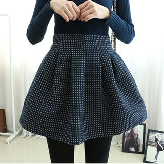 Dodostyle Patterned Mini Skirt with Pleats