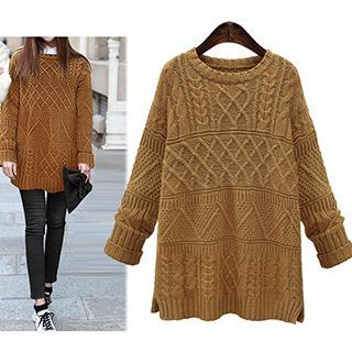 Sugar Town Cable Knit Sweater Dress