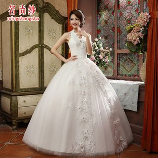 MSSBridal Lace Embroidered Ball Gown Wedding Dress