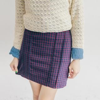 Tokyo Fashion Gingham Pleated Pencil Skirt