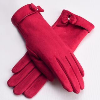 RGLT Scarves Bow-Accent Gloves