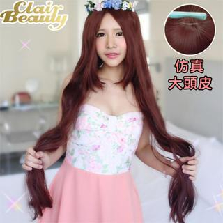 Clair Beauty Long Full Wig - Curly Red Brown - One Size
