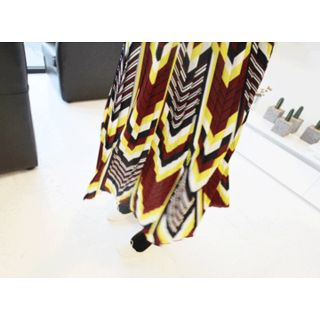 MARSHMALLOW Patterned Pleated Midi Skirt