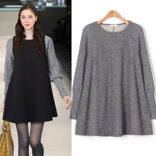 ifzen Inset Cable-Knit Top Minidress