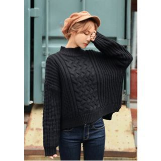 DEEPNY Dolman-Sleeve Cable-Knit Sweater