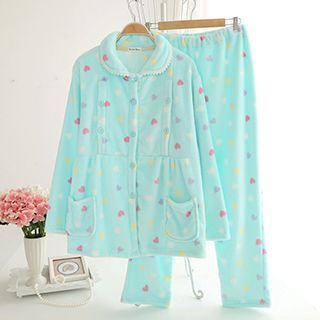 Cookadoo Maternity Pajama Set: Print Nursing Top + Pants