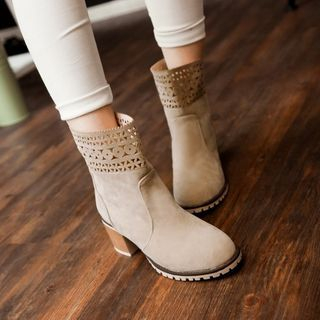 Colorful Shoes Perforated Short Boots