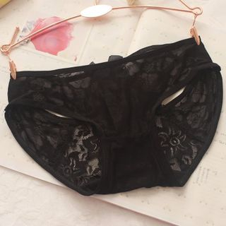 Sexy Babie Bow-accent Seamless Lace Panties
